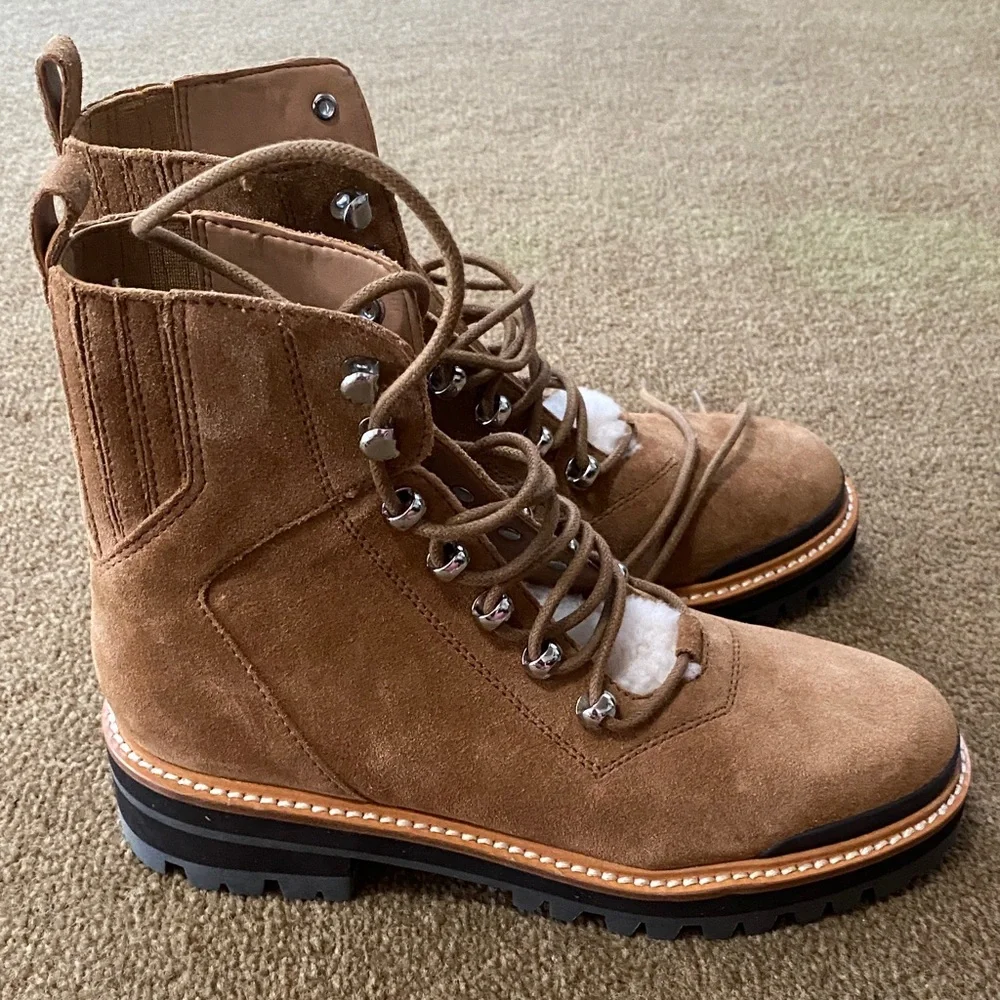 Marc Fisher 7M Izzie Women's Tan Suede Boots NEW no box - Picture 4 of 7